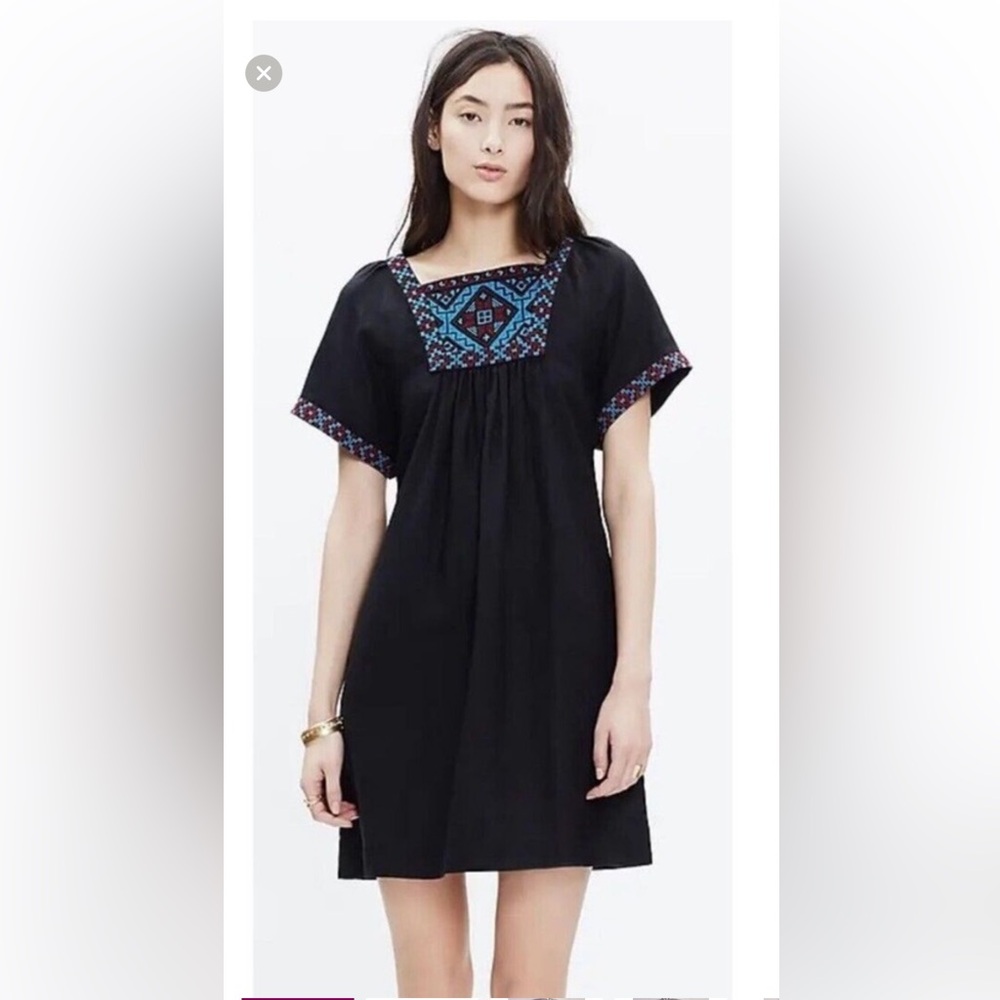 Madewell pocket embroidery dress